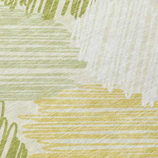 Piper Looms Chantille Geometric ACN1942 Green Machine Washable Area Rug Swatch Image