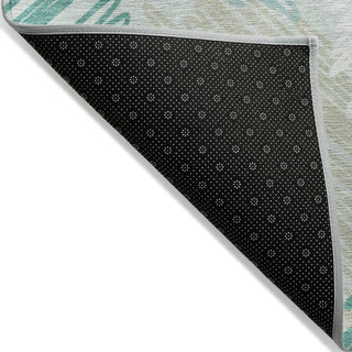 Piper Looms Chantille Geometric ACN1942 Teal Machine Washable Area Rug Backing Image