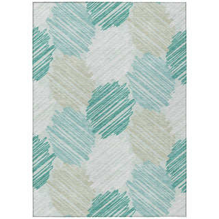Piper Looms Chantille Geometric ACN1942 Teal Machine Washable Area Rug main image