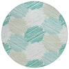 Piper Looms Chantille Geometric ACN1942 Teal Machine Washable Area Rug Round Main Image