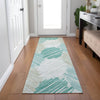 Piper Looms Chantille Geometric ACN1942 Teal Machine Washable Area Rug Runner Lifestyle Image Feature