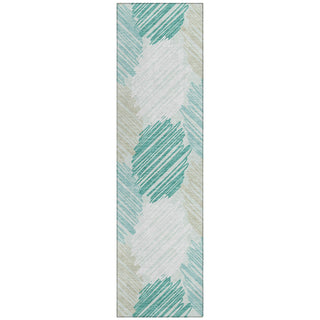 Piper Looms Chantille Geometric ACN1942 Teal Machine Washable Area Rug Runner Main Image