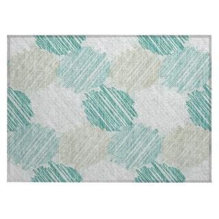 Piper Looms Chantille Geometric ACN1942 Teal Machine Washable Area Rug Scatter Main Image