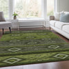Piper Looms Chantille Tribal ACN1943 Aloe Machine Washable Area Rug Lifestyle Image Feature