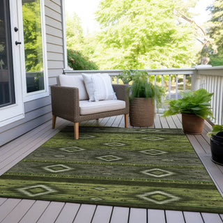 Piper Looms Chantille Tribal ACN1943 Aloe Machine Washable Area Rug Outdoor Lifestyle Image Feature