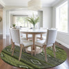 Piper Looms Chantille Tribal ACN1943 Aloe Machine Washable Area Rug Round Lifestyle Image Feature