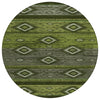 Piper Looms Chantille Tribal ACN1943 Aloe Machine Washable Area Rug Round Main Image