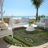 Piper Looms Chantille Tribal ACN1943 Aloe Machine Washable Area Rug Round Outdoor Lifestyle Image Feature