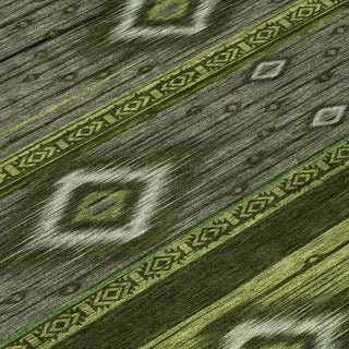 Piper Looms Chantille Tribal ACN1943 Aloe Machine Washable Area Rug Swatch Image
