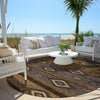Piper Looms Chantille Tribal ACN1943 Chocolate Machine Washable Area Rug Round Outdoor Lifestyle Image Feature