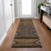 Piper Looms Chantille Tribal ACN1943 Chocolate Machine Washable Area Rug Runner Lifestyle Image Feature