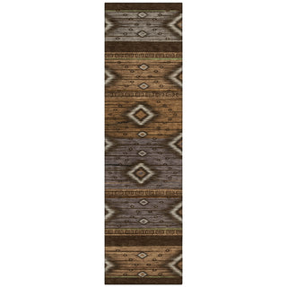 Piper Looms Chantille Tribal ACN1943 Chocolate Machine Washable Area Rug Runner Main Image