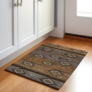 Piper Looms Chantille Tribal ACN1943 Chocolate Machine Washable Area Rug Scatter Lifestyle Image Feature
