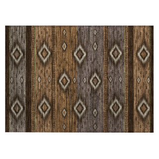 Piper Looms Chantille Tribal ACN1943 Chocolate Machine Washable Area Rug Scatter Main Image