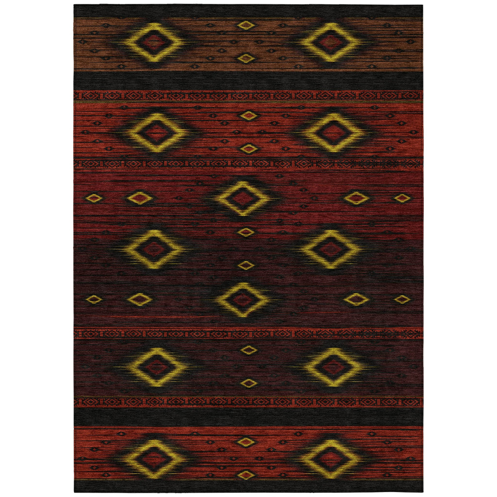 Piper Looms Chantille Tribal ACN1943 Red Machine Washable Area Rug main image