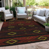 Piper Looms Chantille Tribal ACN1943 Red Machine Washable Area Rug Outdoor Lifestyle Image Feature