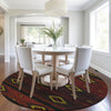 Piper Looms Chantille Tribal ACN1943 Red Machine Washable Area Rug Round Lifestyle Image Feature