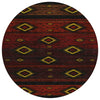 Piper Looms Chantille Tribal ACN1943 Red Machine Washable Area Rug Round Main Image