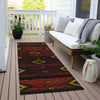 Piper Looms Chantille Tribal ACN1943 Red Machine Washable Area Rug Runner Outdoor Lifestyle Image Feature