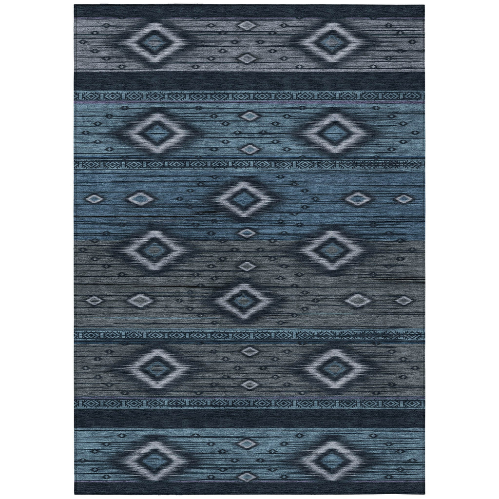Piper Looms Chantille Tribal ACN1943 Teal Machine Washable Area Rug main image