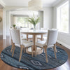 Piper Looms Chantille Tribal ACN1943 Teal Machine Washable Area Rug Round Lifestyle Image Feature