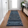 Piper Looms Chantille Tribal ACN1943 Teal Machine Washable Area Rug Runner Lifestyle Image Feature