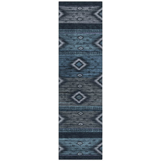 Piper Looms Chantille Tribal ACN1943 Teal Machine Washable Area Rug Runner Main Image