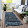 Piper Looms Chantille Tribal ACN1943 Teal Machine Washable Area Rug Runner Outdoor Lifestyle Image Feature