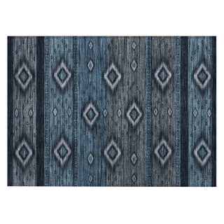 Piper Looms Chantille Tribal ACN1943 Teal Machine Washable Area Rug Scatter Main Image