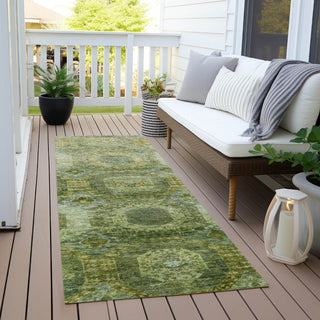 Piper Looms Chantille Panels ACN1944 Aloe Machine Washable Area Rug Runner Outdoor Lifestyle Image Feature