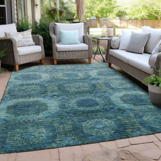 Piper Looms Chantille Panels ACN1944 Blue Machine Washable Area Rug Outdoor Lifestyle Image Feature