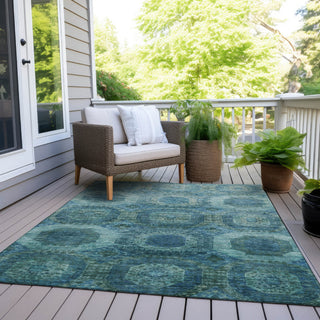 Piper Looms Chantille Panels ACN1944 Blue Machine Washable Area Rug Outdoor Lifestyle Image Feature
