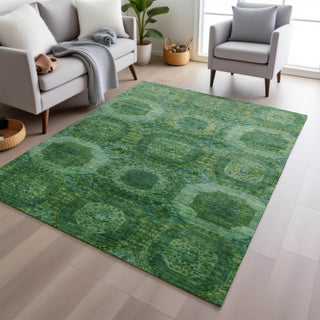 Piper Looms Chantille Panels ACN1944 Emerald Machine Washable Area Rug Lifestyle Image Feature