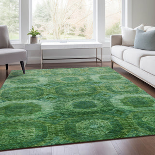 Piper Looms Chantille Panels ACN1944 Emerald Machine Washable Area Rug Lifestyle Image Feature