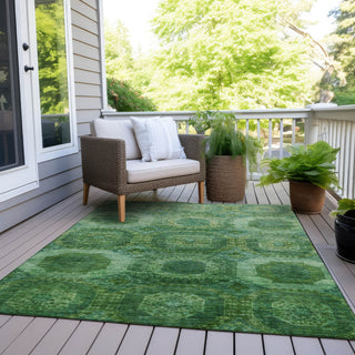 Piper Looms Chantille Panels ACN1944 Emerald Machine Washable Area Rug Outdoor Lifestyle Image Feature