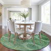Piper Looms Chantille Panels ACN1944 Emerald Machine Washable Area Rug Round Lifestyle Image Feature