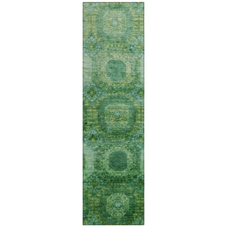 Piper Looms Chantille Panels ACN1944 Emerald Machine Washable Area Rug Runner Main Image