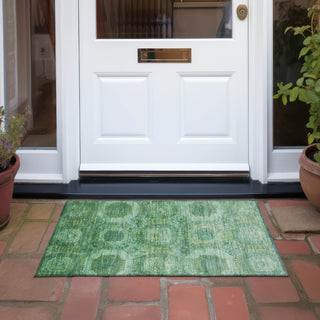 Piper Looms Chantille Panels ACN1944 Emerald Machine Washable Area Rug Scatter Outdoor Lifestyle Image Feature