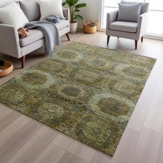 Piper Looms Chantille Panels ACN1944 Gold Machine Washable Area Rug Lifestyle Image Feature
