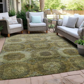 Piper Looms Chantille Panels ACN1944 Gold Machine Washable Area Rug Outdoor Lifestyle Image Feature