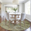 Piper Looms Chantille Panels ACN1944 Gold Machine Washable Area Rug Round Lifestyle Image Feature