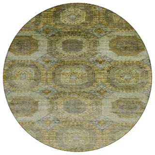 Piper Looms Chantille Panels ACN1944 Gold Machine Washable Area Rug Round Main Image