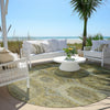 Piper Looms Chantille Panels ACN1944 Gold Machine Washable Area Rug Round Outdoor Lifestyle Image Feature