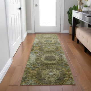 Piper Looms Chantille Panels ACN1944 Gold Machine Washable Area Rug Runner Lifestyle Image Feature