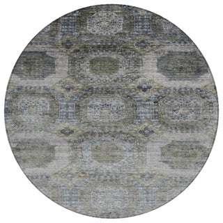 Piper Looms Chantille Panels ACN1944 Mocha Machine Washable Area Rug Round Main Image