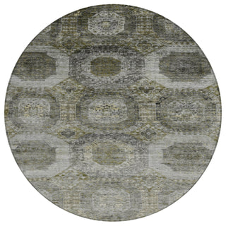 Piper Looms Chantille Panels ACN1944 Pewter Machine Washable Area Rug Round Main Image