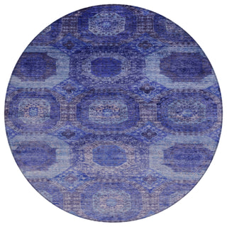 Piper Looms Chantille Panels ACN1944 Purple Machine Washable Area Rug Round Main Image