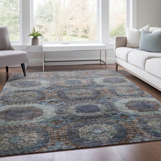 Piper Looms Chantille Panels ACN1944 Teal Machine Washable Area Rug Lifestyle Image Feature