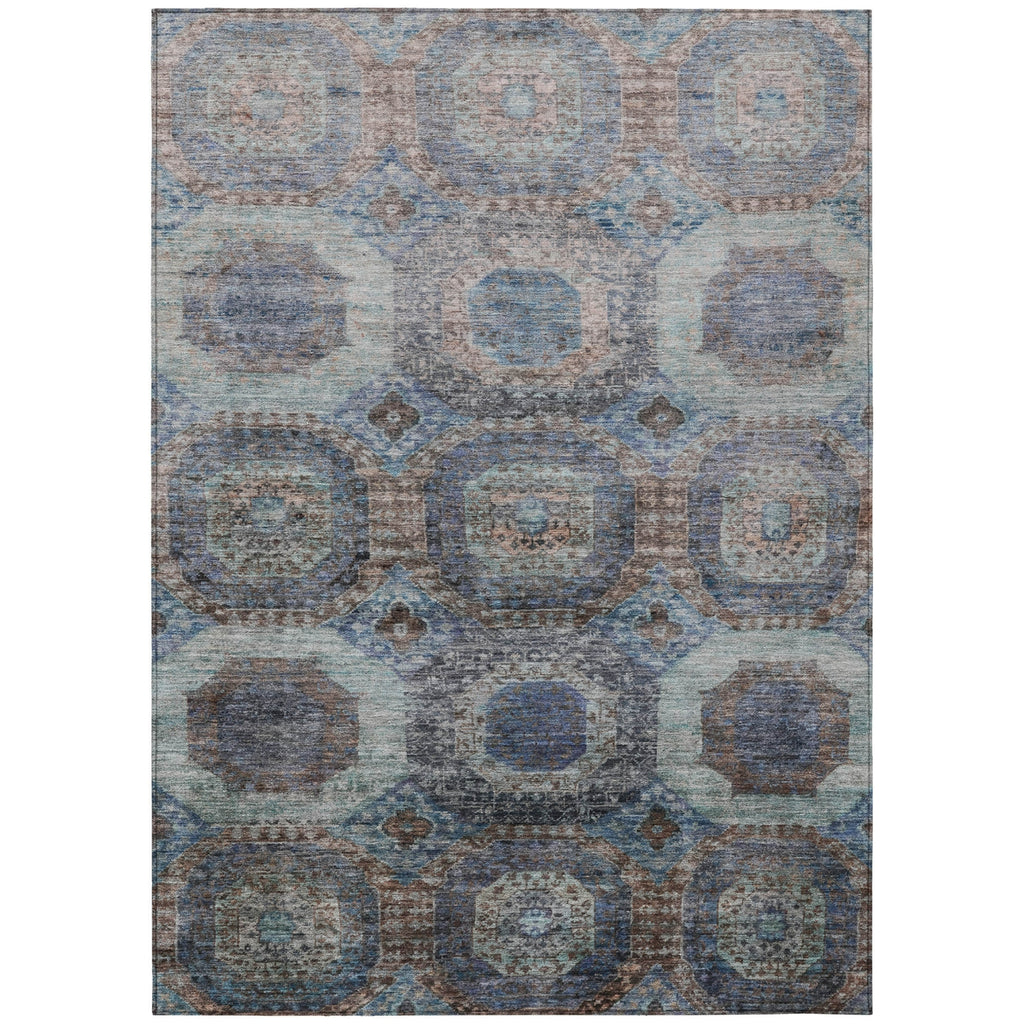 Piper Looms Chantille Panels ACN1944 Teal Machine Washable Area Rug main image