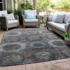Piper Looms Chantille Panels ACN1944 Teal Machine Washable Area Rug Outdoor Lifestyle Image Feature